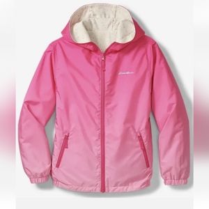 NWT Eddie Bauer Girls Windy Ridge REVERSIBLE Hooded Jacket M (10/12)